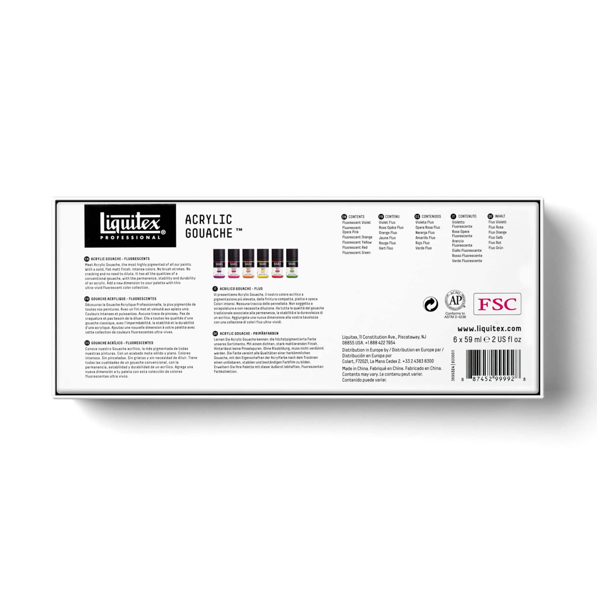 Liquitex® Professional Fluorescents 2oz. Acrylic Gouache, 6ct.